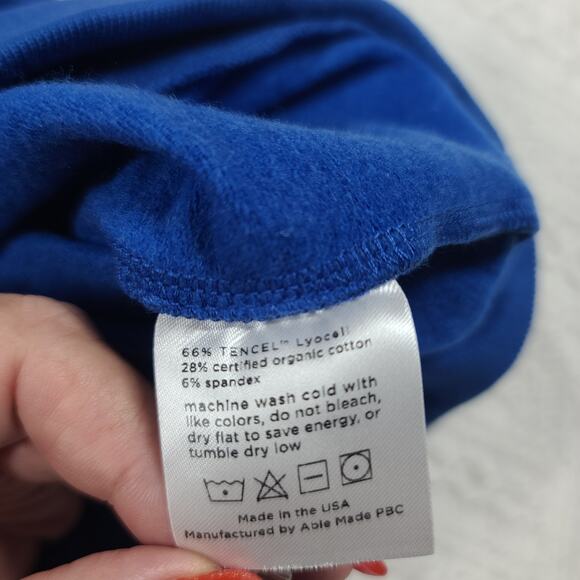 Able Made Kian men sweatshirt blue Size Large Blokecore Organic Normcore Soccer - Picture 9 of 11